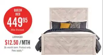 The Brick Lark Panel Bed with Headboard & Frame, Chevron Pattern, Rustic White - Queen Size offer