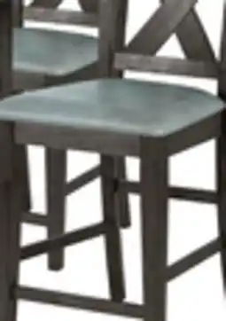 The Brick Tribeca Counter-Height Dining Chair with Vegan-Leather Fabric, Cross-Back - Grey/Brown offer