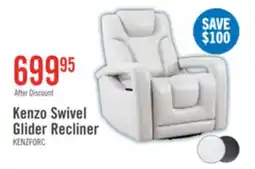 The Brick Kenzo 35 Faux Leather Swivel Glider Reclining Chair - Fog Grey offer