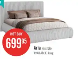 The Brick Aria Upholstered Platform Bed in Grey Fabric, Tufted - Queen Size offer