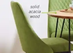 The Brick Miya 5pc Dining Set with Table & 4 Chairs, Acacia Wood, Metal, 36W Round - Moss Green offer