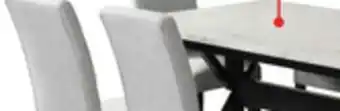 The Brick Verona 7pc Dining Set with Table & 6 Chairs, Culture Marbled Top, Trestle Base, 70W - White offer
