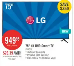 The Brick LG 75 UA77 4K UHD Smart webOS TV (75UA7700PUB.ACCQ) - 2025 Model offer