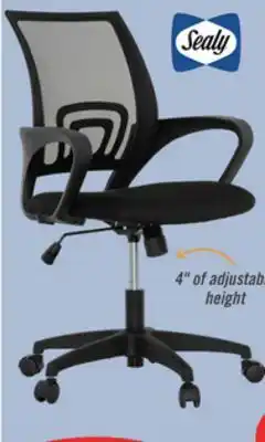 The Brick Sealy Raven 25.2 Adjustable Ergonomic Office Chair with Mesh Padding - Black offer