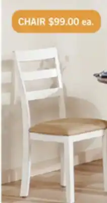 The Brick Bryn Dining Chair with Fabric Seat, Ladder-Back - White offer