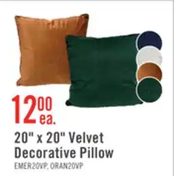 The Brick 20 x 20 Velvet Decorative Pillow offer