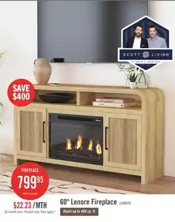 The Brick Lenore 60 Electric Fireplace TV Stand with Storage - Natural offer