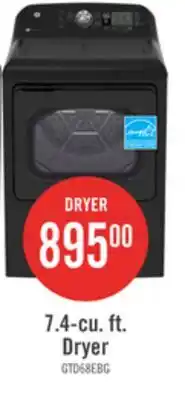 The Brick GE 7.4 Cu. Ft. Electric Dryer with SaniFresh Cycle - Diamond Grey - GTD68EBMRDG offer