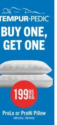The Brick TEMPUR -Align ProLo Queen Pillow - Stomach/Back Sleeper offer