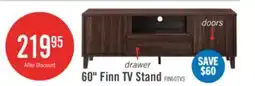 The Brick Finn 60 TV Stand with Storage and Cable Management for TVs up to 65- Dark Walnut offer