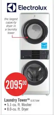 The Brick Electrolux 5.1/8.0 Cu. Ft. Front-Load Laundry Tower - White - ELTE730CAW offer