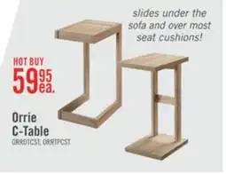 The Brick Orrie 11.75 C-Shaped Chairside Table - Taupe offer