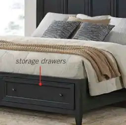 The Brick Casa Panel Bed with Headboard & Frame, Wood, Black - Queen Size offer