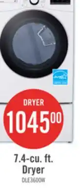 The Brick LG 5.2 Cu. Ft. Front-Load Washer 7.4 Cu. Ft. Electric Dryer with AI - White offer