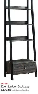 The Brick Eden 24 Ladder Style Open Bookcase with Drawer - Grey offer
