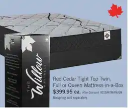 The Brick Springwall Red Cedar Tight Top Medium Twin Mattress-in-a-Box offer