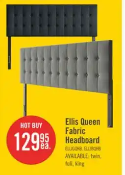 The Brick Ellis Upholstered Headboard in Grey Fabric, Button Tufted - Queen Size offer