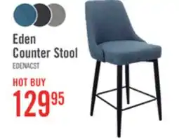 The Brick Eden Counter-Height Stool with Linen-Look Fabric, Metal - Blue offer