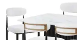 The Brick Kort & Co. Capri 7pc Dining Set with Table & 6 Chairs, Gold Accent, Pedestal Base, 72W - Black offer