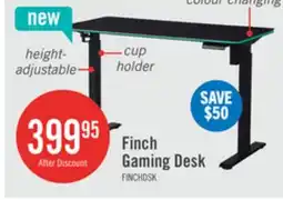 The Brick Finch 47 Gaming Office Desk with Electric Height Adjustment and RGB Lighting - Black offer