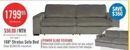 The Brick Stratus 108 Faux Fur Fabric Full-Size Sofa Bed with Power Sliding - Fog Grey offer