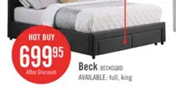 The Brick Beck Upholstered Storage Bed in Dark Grey Fabric, Button Tufted - Queen Size offer