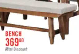 The Brick Cedar Dining Bench with Polyester Fabric, Pine Wood, Trestle-Base, 60W - Brown offer
