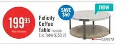 The Brick Felicity 36 Round Coffee Table with Shelf and Casters - Grey offer