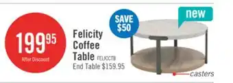 The Brick Felicity 36 Round Coffee Table with Shelf and Casters - Grey offer