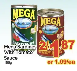 T&T Supermarket MEGA SARDINES WITH TOMATO SAUCE, 155g offer