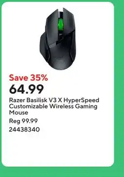 Staples Razer Basilisk V3 X HyperSpeed Customizable Wireless Gaming Mouse offer