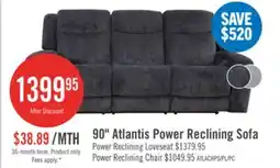 The Brick Atlantis 90 Fabric Zero Gravity Power Reclining Sofa - Dark Grey offer
