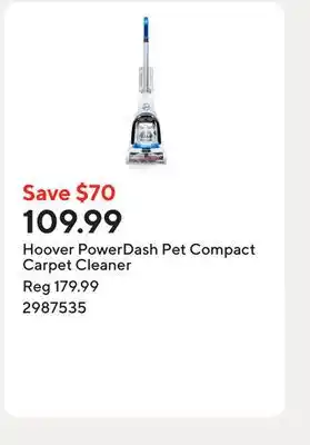 Staples Hoover PowerDash Pet Compact Carpet Cleaner offer
