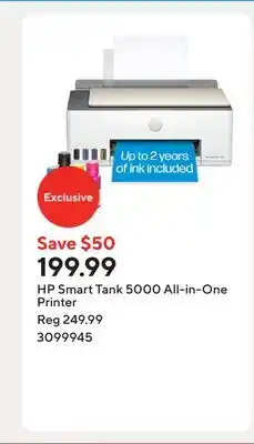 Staples HP Smart Tank 5000 All-in-One Printer offer