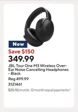 Staples JBL Tour One M3 Wireless Over-Ear Noise Cancelling Headphones - Black offer