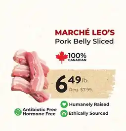 Marche Leo's MARCHÉ LEO'S Pork Belly Sliced offer
