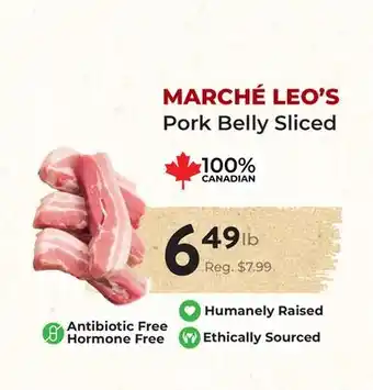 Marche Leo's MARCHÉ LEO'S Pork Belly Sliced offer