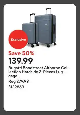 Staples Bugatti Bondstreet Airborne Collection Hardside 2-Pieces Luggage Set - Storm Blue offer