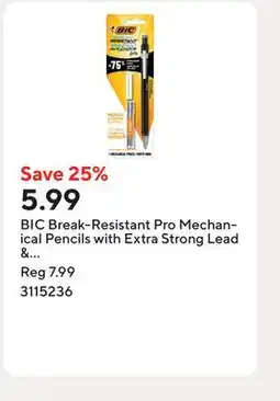 Staples BIC Break-Resistant Pro Mechanical Pencils with Extra Strong Lead & Shock-Absorption - 0.7mm offer