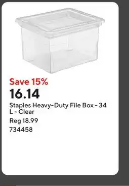 Staples Staples Heavy-Duty File Box - 34 L - Clear offer