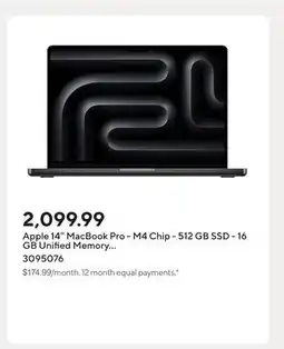 Staples Apple 14 MacBook Pro - M4 Chip - 512 GB SSD - 16 GB Unified Memory - Space Black - English offer