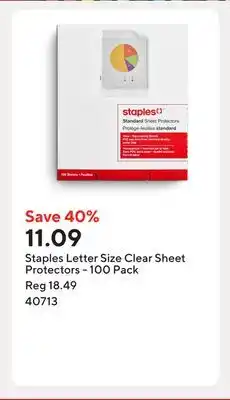 Staples Staples Letter Size Clear Sheet Protectors - 100 Pack offer
