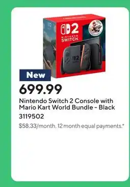 Staples Nintendo Switch 2 Console with Mario Kart World Bundle - Black offer