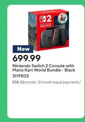 Staples Nintendo Switch 2 Console with Mario Kart World Bundle - Black offer