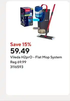 Staples Vileda H2prO - Flat Mop System offer