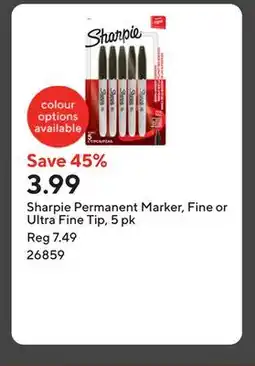 Staples Sharpie Permanent Marker, Fine or Ultra Fine Tip, 5 pk offer