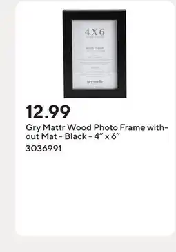 Staples Gry Mattr Wood Photo Frame without Mat - Black - 4 x 6 offer