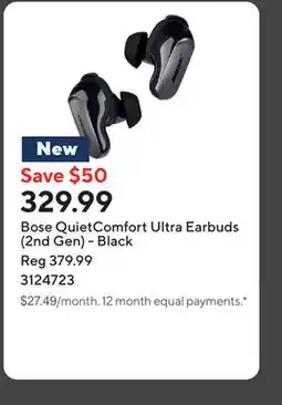 Staples Bose QuietComfort Ultra Earbuds (2nd Gen) - Black offer