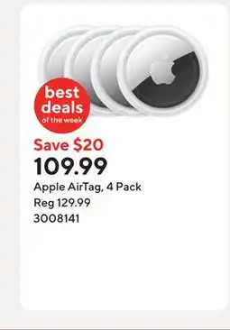 Staples Apple AirTag, 4 Pack offer