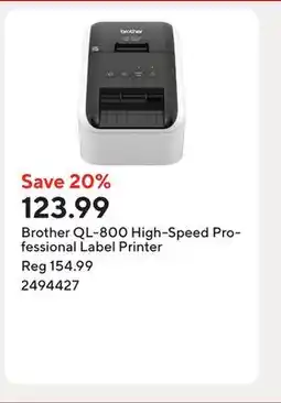 Staples Brother QL-800 High-Speed Professional Label Printer offer